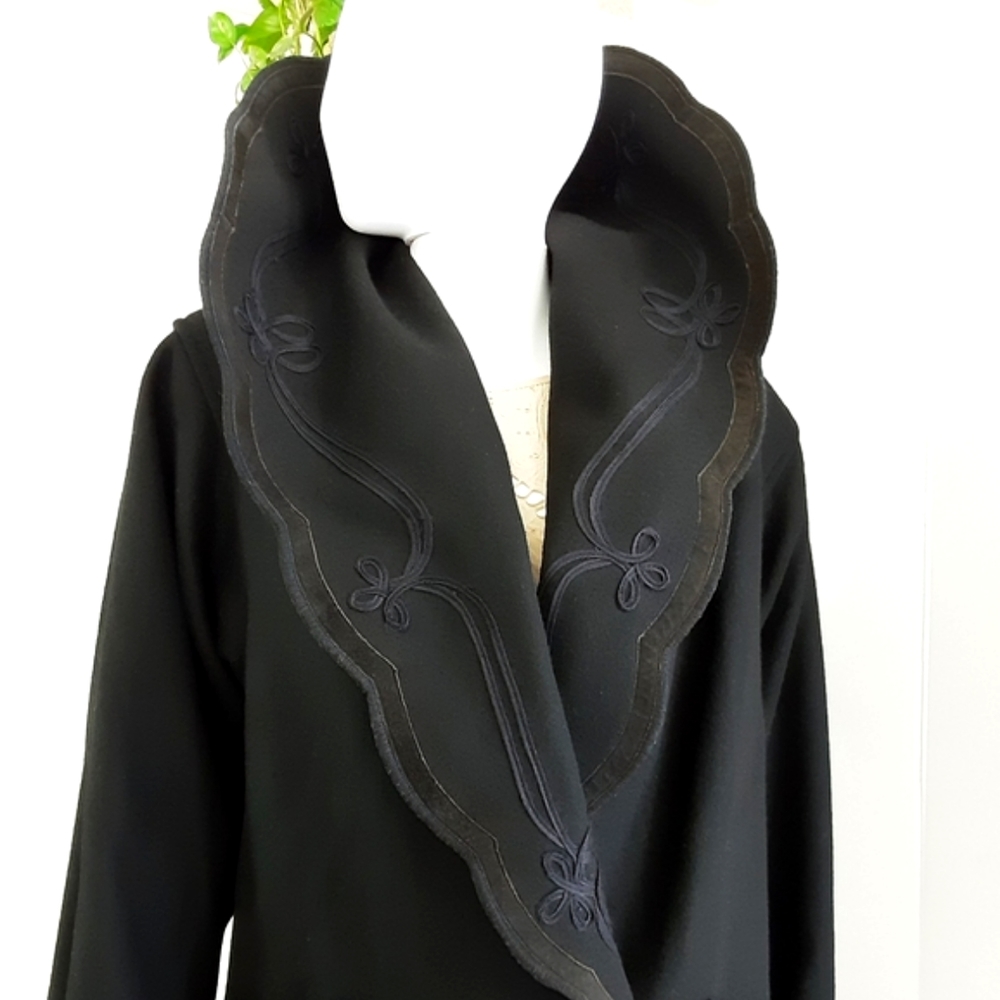 VTG DAVID BENJAMIN Double Breast 100% Wool Wide Suede Trim Collar Coat - Picture 9 of 12
